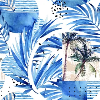 时尚创意夏季热带雨林叶子