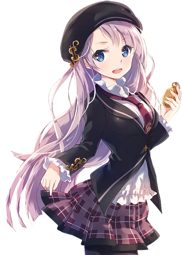黑帽西服女孩人物素材简笔