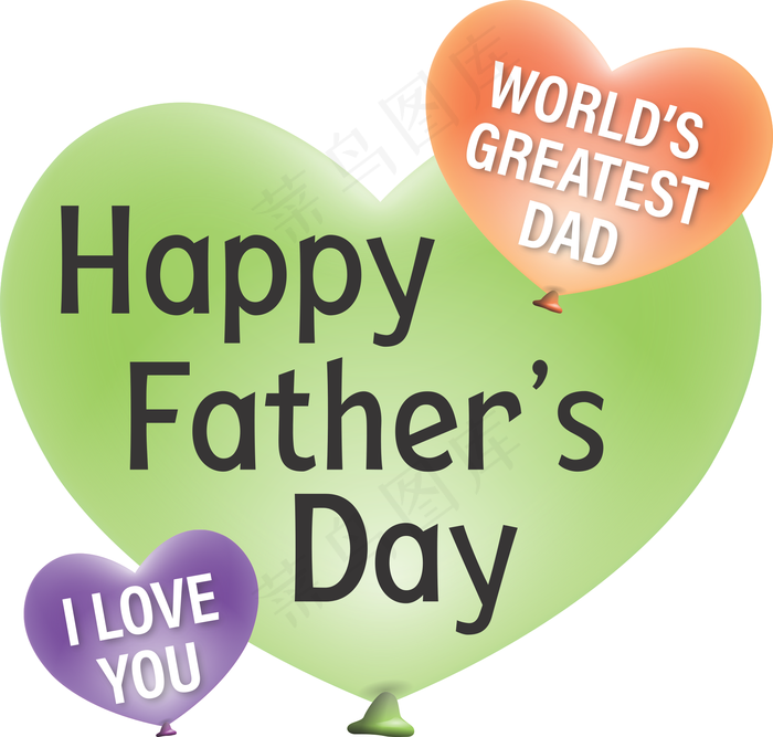 父亲节心形气球卡通素材