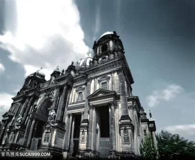 唯美欧式建筑背景