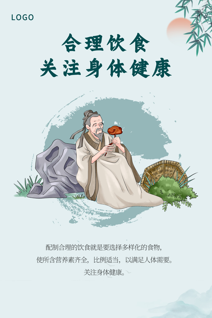 蓝色大气中国风中医套图psd模版下载