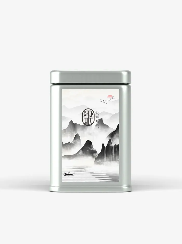 国风高档茶叶包装盒袋罐瓶LOGO标贴展示VI智能贴图样机PSD素材psd模版下载