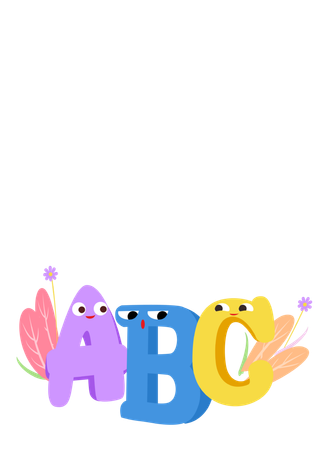 卡通 英文 拟人化 英语 字母 拼音