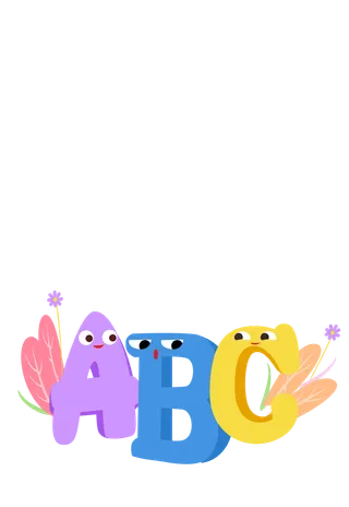 卡通 英文 拟人化 英语 字母 拼音