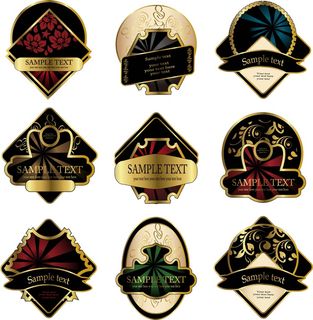 免抠传统图案标签