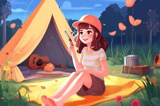 儿童户外野餐旅游插画背景