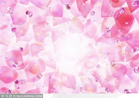 粉色花瓣与粉色水晶 粉色花瓣与粉色水晶