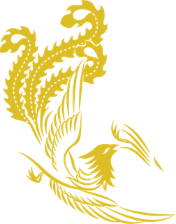 凤凰线稿黄色素材免扣