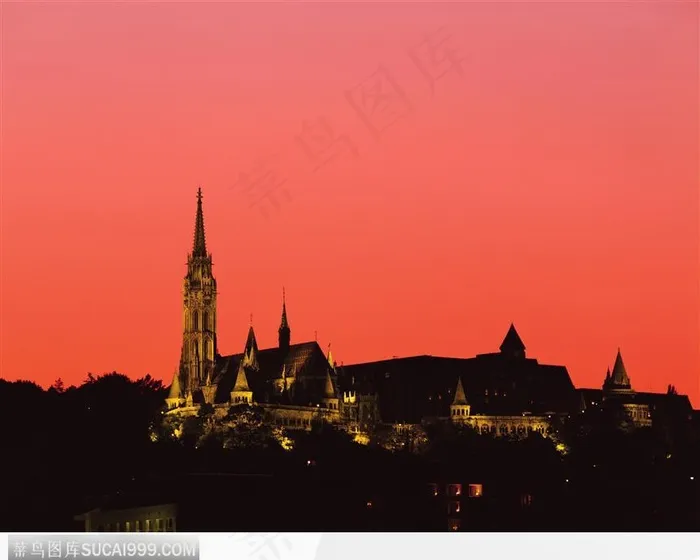 加勒比 夜幕 城堡 黄昏