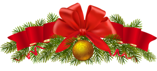 圣诞节冷杉铃铛花束饰品礼物盒免抠