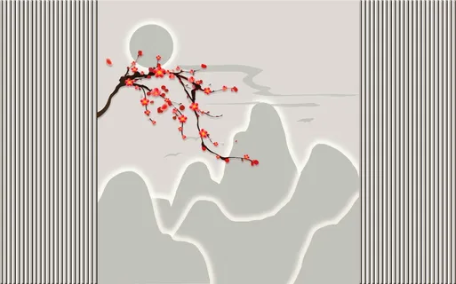 新中式电视背景墙 