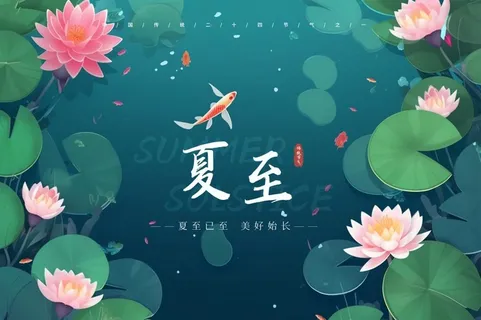 夏至国风荷叶莲花banner海报