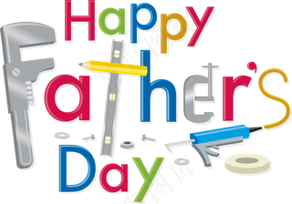 父亲节快乐艺术字彩色工具拼接