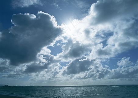 湛蓝色的天空背景素材