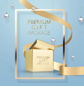 精美高端礼物丝带礼盒图片