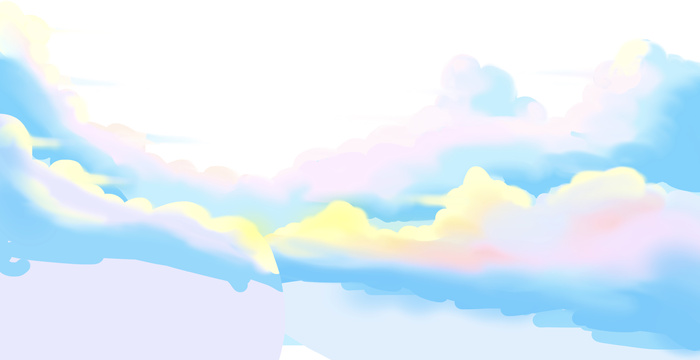 彩色云朵天空背景可爱梦幻