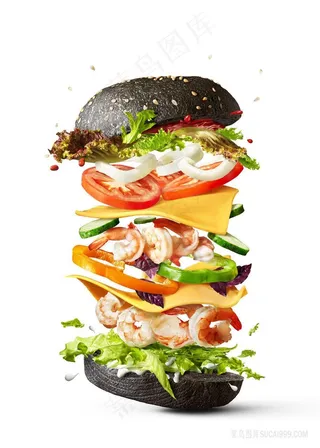 美食西餐汉堡包