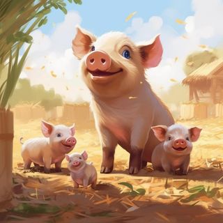 卡通动物猪背景