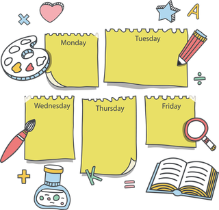 便签纸每日安排卡通少儿兴趣班