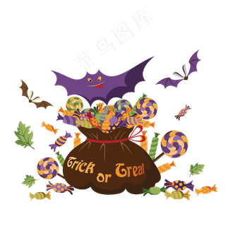 卡通万圣节节日糖果