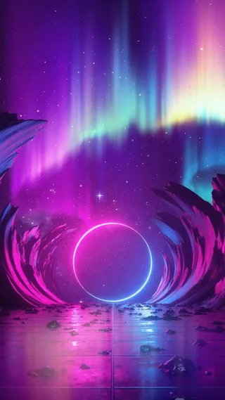 绿色极光壁纸图片