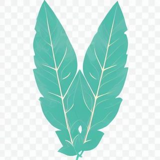 2片叶子手绘卡通png免抠