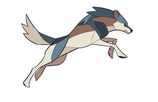 线条狼卡通简笔画