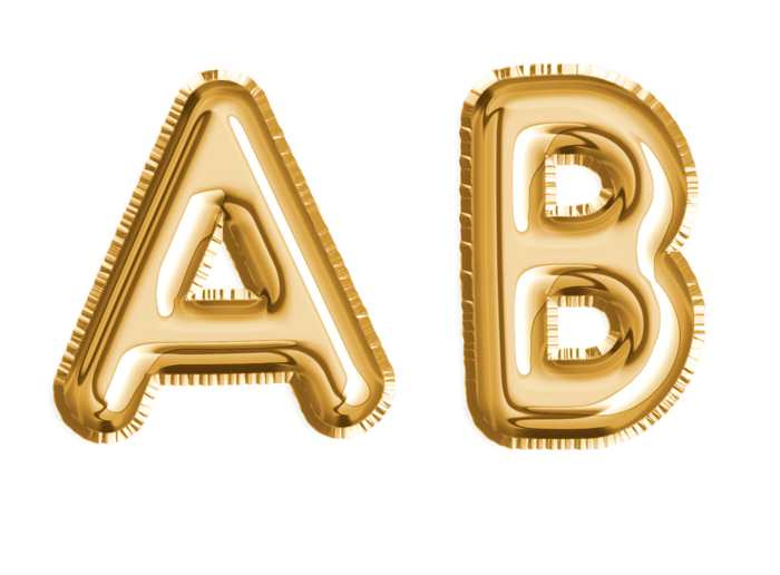 气球金色字母免扣元素-AB