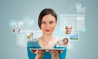 时尚女性与网络图片