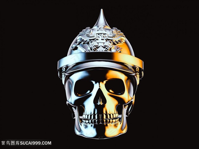 金属质感的骷髅