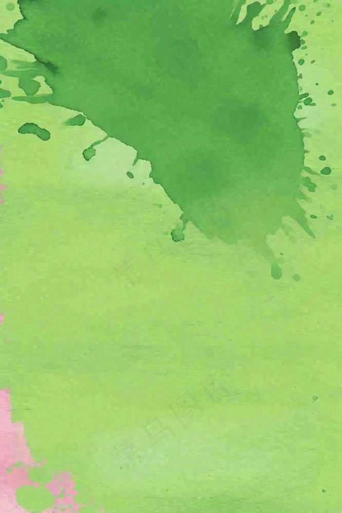 清新绿色纸张泼墨水墨纹理(896x1344)