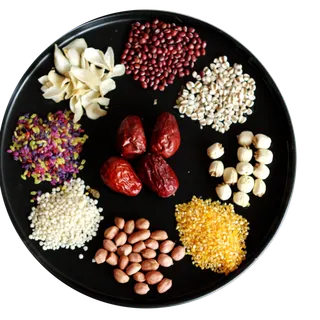 腊八元素-卡通腊八节腊八粥艺术字体八宝粥PNG免扣腊八海报装饰插画PNG素材