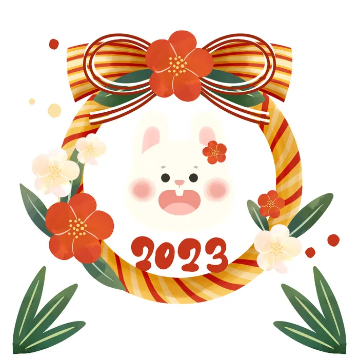 兔年可爱兔子2023年挂画psd模版下载