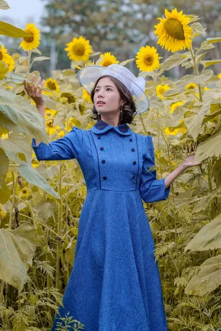 向日葵美女写真图片