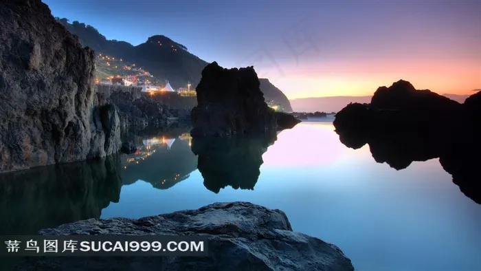 傍晚的天空海洋风景图片