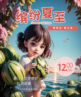 缤纷夏日促销海报