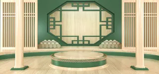 中国风国潮电商促销首页海报C4D背景图3D场景立体设计PSD素材模板