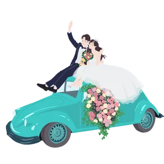 婚纱卡通人物婚礼白纱结婚婚纱摄影手绘