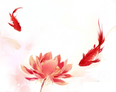 锦鲤与花朵 锦鲤与花朵