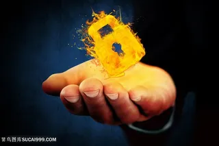 商务人士与密码锁高清