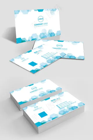 方块几何简约公司企业名片设计