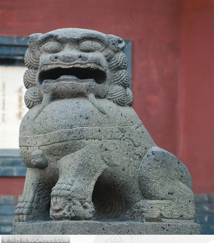 东方石狮-精美的石狮子侧面