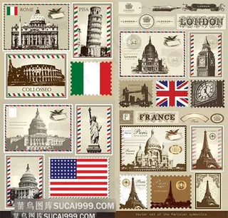 美国邮票装饰画