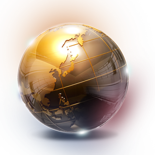 黄色球星地球发光