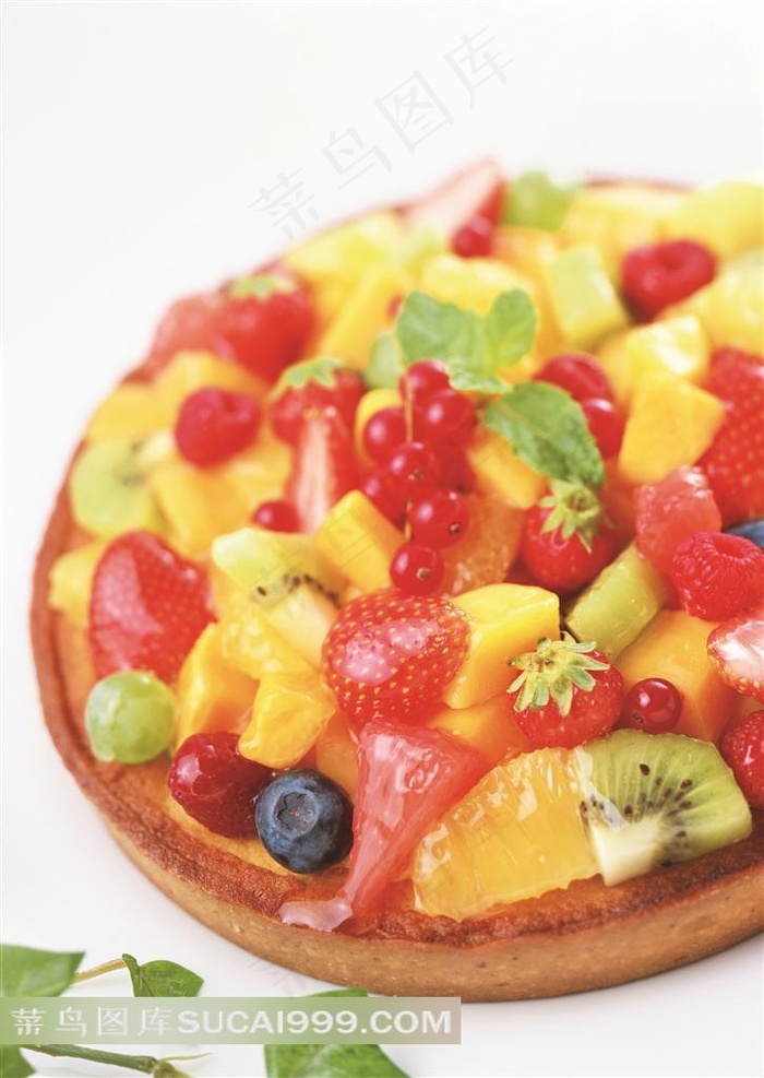 蓝莓黄桃士多啤梨水果派