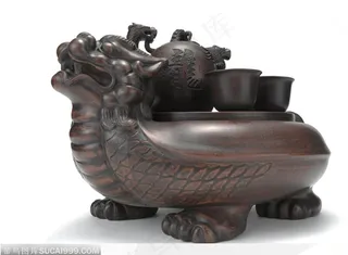 中华传统工艺品-赑屃(霸下)茶具侧面