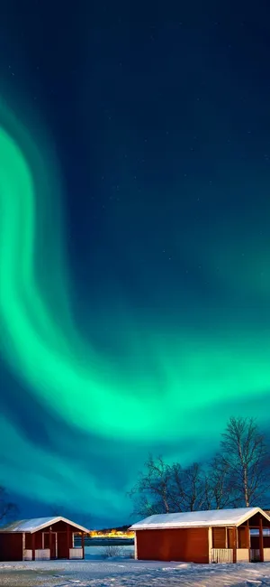 绿色极光壁纸图片