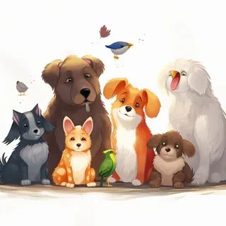 卡通插画宠物动物