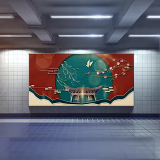 中国风国潮展板背景psd分层模板