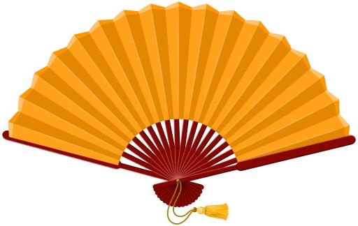 手扇 PNG 黄色免抠(2000x1268)
